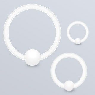 CBR ring, Kuglering i hvid lakeret kirurgisk stål 16 GA